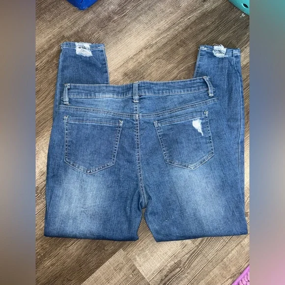 d. jeans Women’s Distressed Classic Blue Denim Skinny Jeans Size 12 - Picture 7 of 8